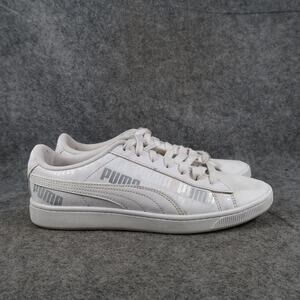Puma Shoes Womens 8 Casual Sneakers Vikky v2 Sig Renew Trainers White Lace Up